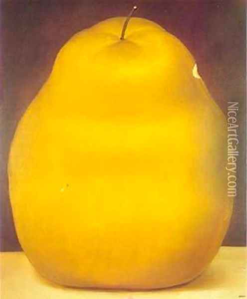 Pear 1976 Oil Painting - Fernando Botero