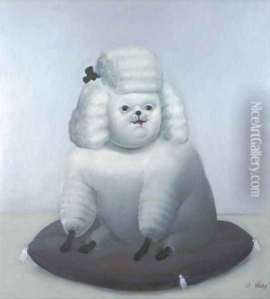 Poodle Oil Painting - Fernando Botero