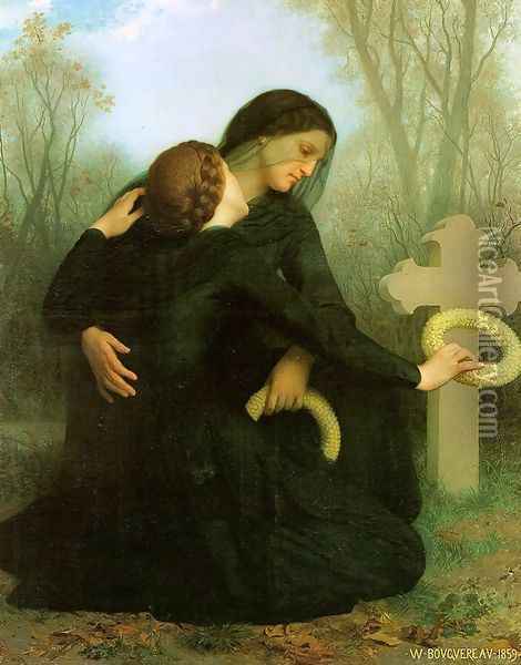 All Saints' Day (Le jour des morts) 1859 Oil Painting - William-Adolphe Bouguereau