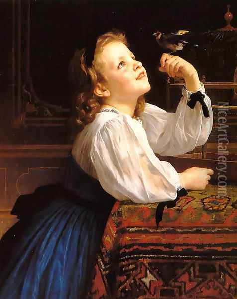 L'oiseau Chéri [Dear Bird] Oil Painting - William-Adolphe Bouguereau