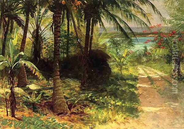 Tropical Landscape Oil Painting - Albert Bierstadt