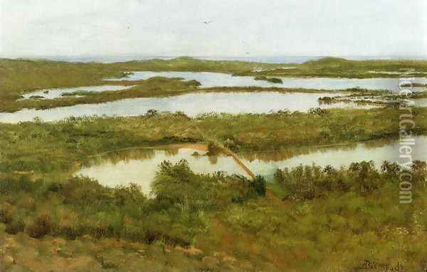A River Estuary Oil Painting - Albert Bierstadt