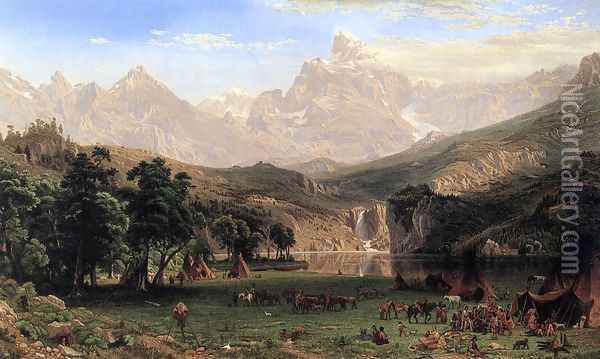 The Rocky Mountains, Lander's Peak Oil Painting - Albert Bierstadt