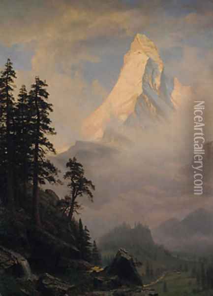 Sunrise On The Matterhorn Oil Painting - Albert Bierstadt