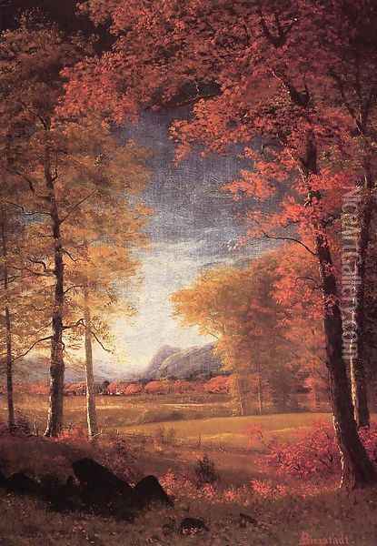 Autumn In America Oneida County New York Oil Painting - Albert Bierstadt