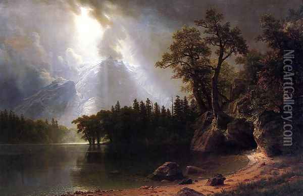Passing Storm Over The Sierra Nevada Oil Painting - Albert Bierstadt