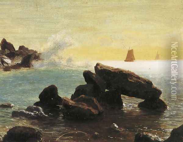 Farralon Islands California Oil Painting - Albert Bierstadt