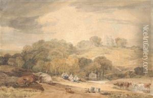 Donnington Castle, Newbury, Berkshire Oil Painting - Joseph Mallord William Turner