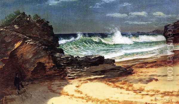 Beach at Nassau Oil Painting - Albert Bierstadt