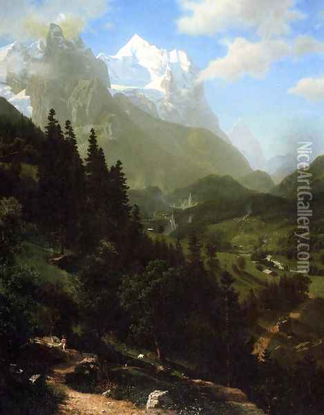 The Wetterhorn Oil Painting - Albert Bierstadt