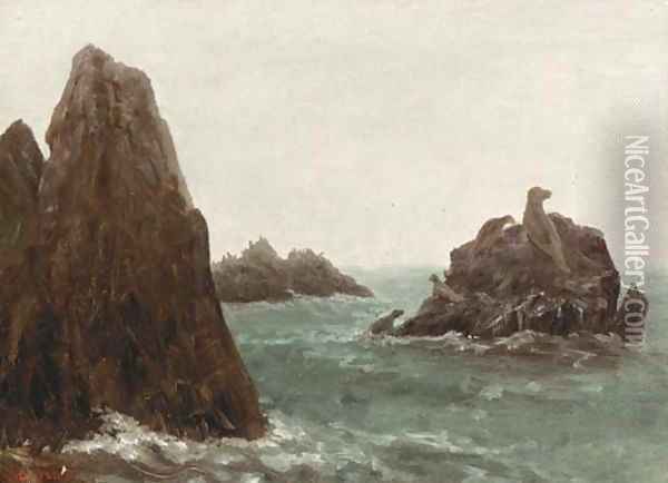 Seal Rocks, California Oil Painting - Albert Bierstadt