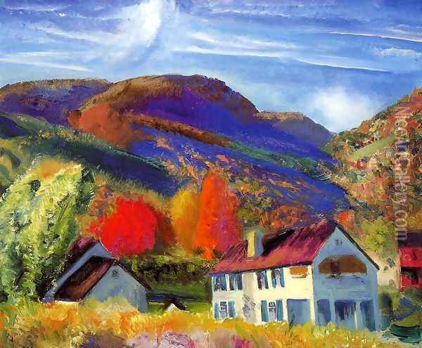 My House Woodstock Oil Painting - George Wesley Bellows