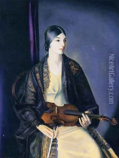 The Violinist Leila Kalman Oil Painting - George Wesley Bellows