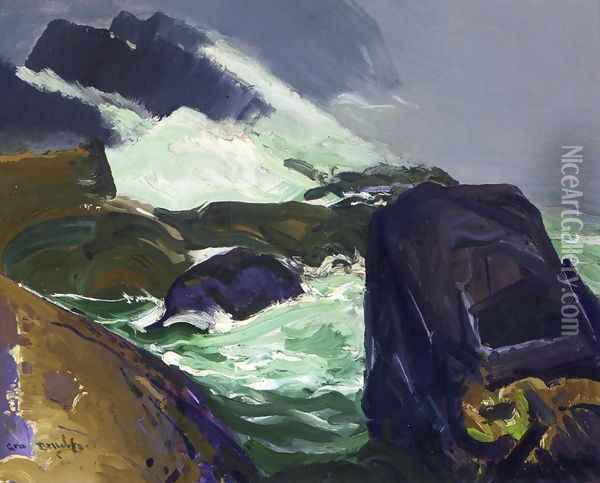Rock Bound Oil Painting - George Wesley Bellows