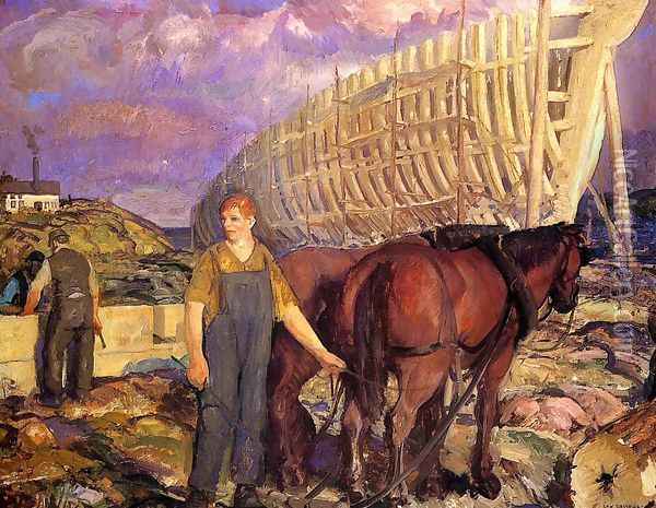 The Teamster Oil Painting - George Wesley Bellows