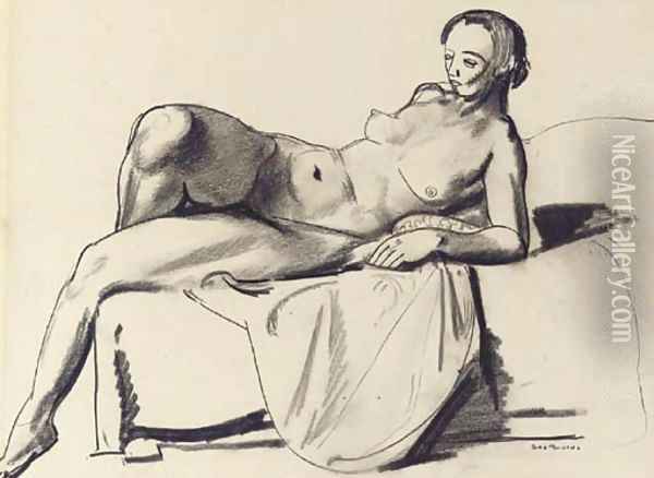 Nude Study, Classic on a Couch Oil Painting - George Wesley Bellows
