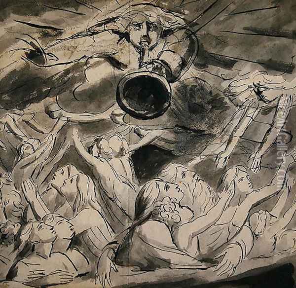 The Last Trumpet Oil Painting - William Blake