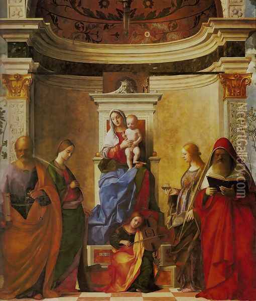 Sacra Conversazione Oil Painting - Giovanni Bellini