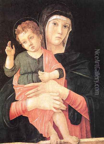 Madonna with Child Blessing 1460-64 Oil Painting - Giovanni Bellini