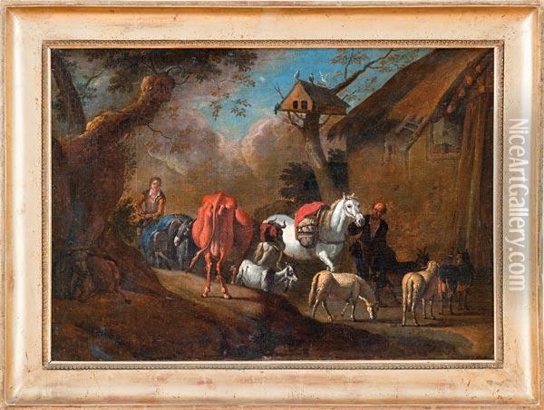 Paesaggio Con Scena Agreste Oil Painting - Pieter van Bloemen