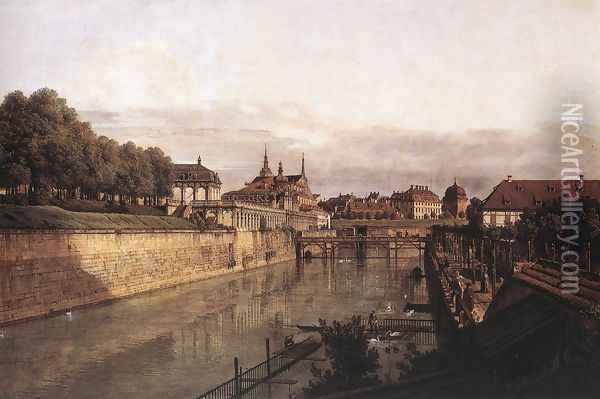 Zwinger Waterway Oil Painting - Bernardo Bellotto