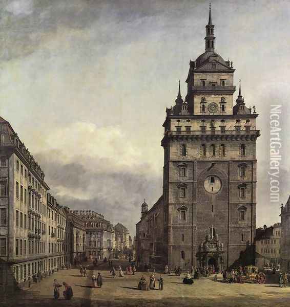 The Kreuzkirche in Dresden 1747-56 Oil Painting - Bernardo Bellotto