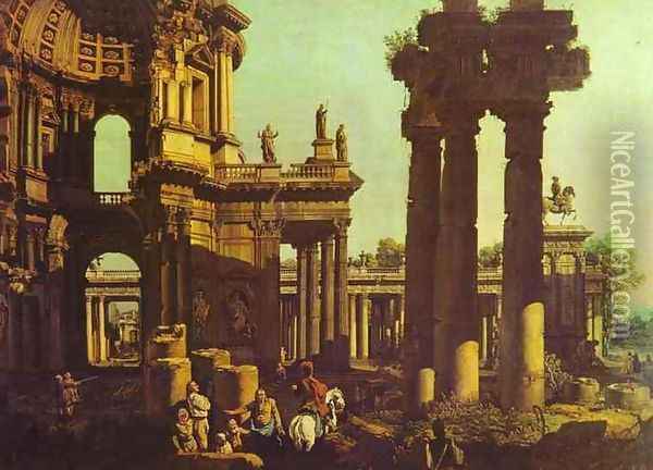 Ruins of a Temple Oil Painting - Bernardo Bellotto