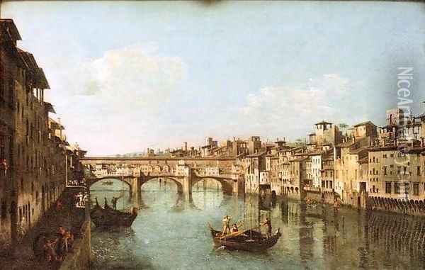 The Ponte Vecchio Florence Oil Painting - Bernardo Bellotto