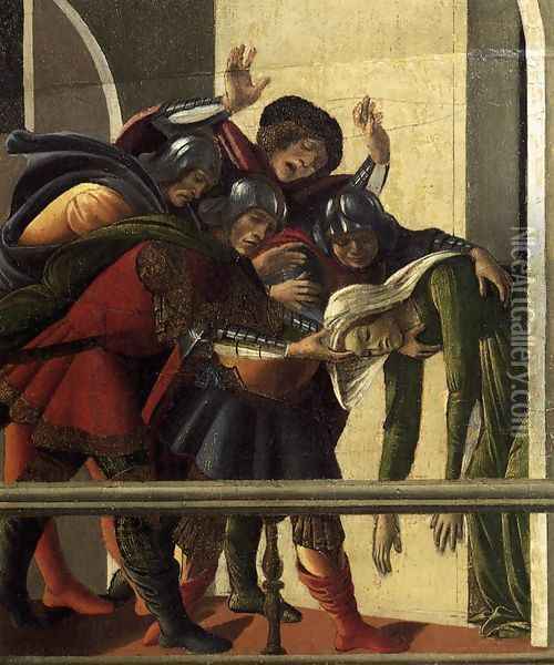 The Story of Lucretia (detail 3) 1496-1504 Oil Painting - Sandro Botticelli