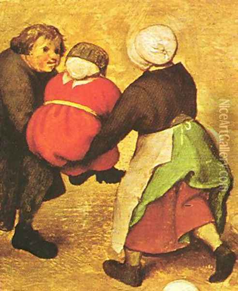 Children's Games (detail 4) 1559-60 Oil Painting - Pieter the Elder Bruegel