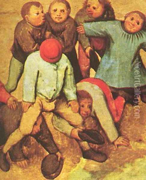 Children's Games (detail 15) 1559-60 Oil Painting - Pieter the Elder Bruegel