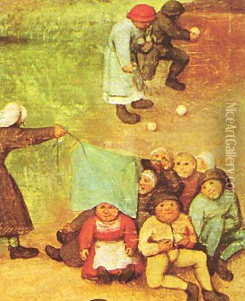Children's Games (detail 6) 1559-60 Oil Painting - Pieter the Elder Bruegel