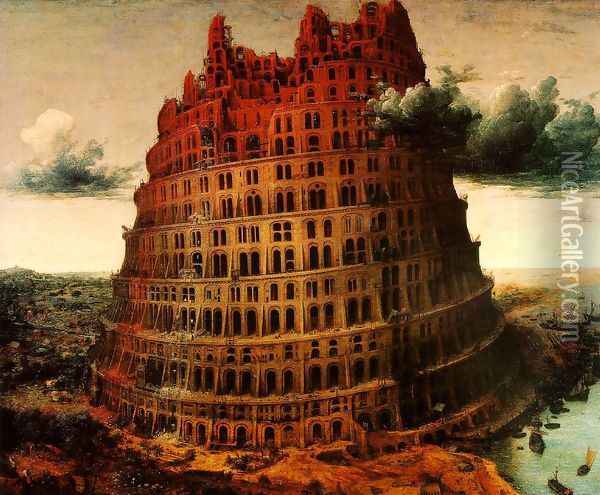 The Little Tower of Babel c. 1563 Oil Painting - Pieter the Elder Bruegel