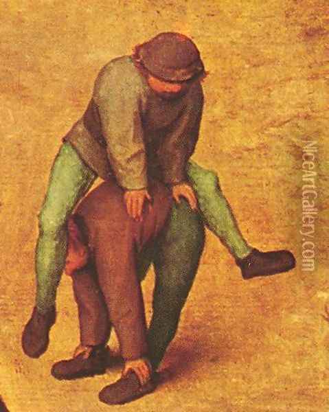 Children's Games (detail 12) 1559-60 Oil Painting - Pieter the Elder Bruegel
