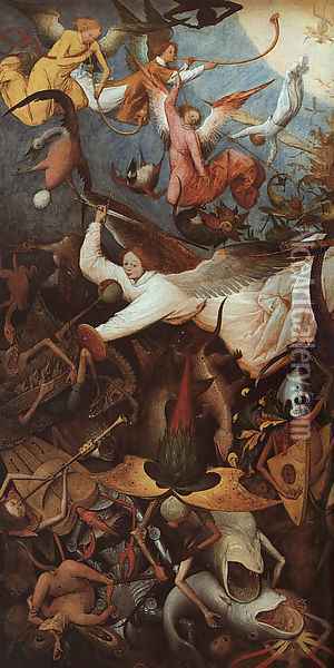 The Fall of the Rebel Angels (detail) 1562 Oil Painting - Pieter the Elder Bruegel