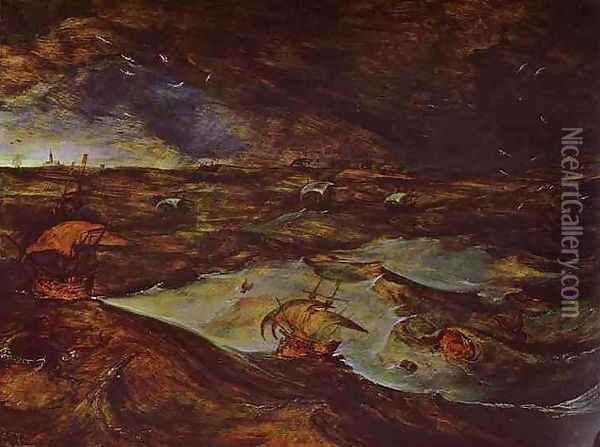 Storm at Sea Oil Painting - Pieter the Elder Bruegel