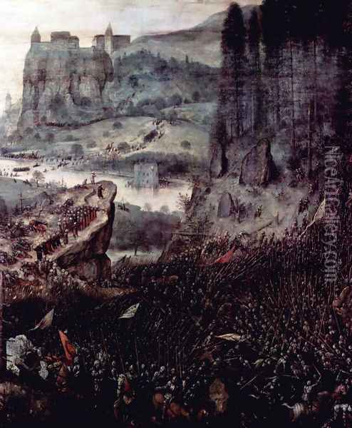Sauls Suicide, Detail Oil Painting - Pieter the Elder Bruegel