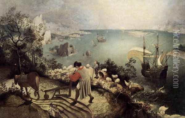Landscape with the Fall of Icarus Oil Painting - Pieter the Elder Bruegel