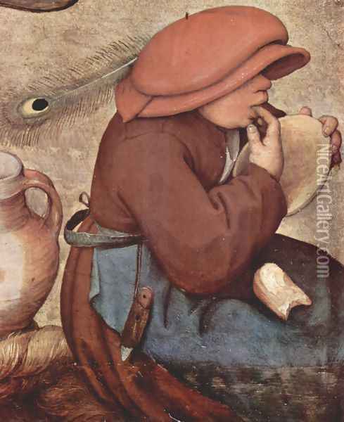 Peasant wedding (detail 2) Oil Painting - Pieter the Elder Bruegel