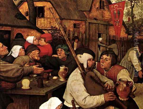 The Peasant Dance (detail) Oil Painting - Pieter the Elder Bruegel