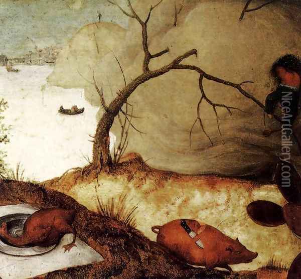 The Land of Cockaigne (detail) 2 Oil Painting - Pieter the Elder Bruegel