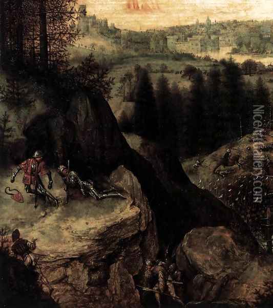 The Suicide of Saul (detail) 3 Oil Painting - Pieter the Elder Bruegel