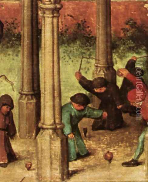 Children's Games (detail) 4 Oil Painting - Pieter the Elder Bruegel
