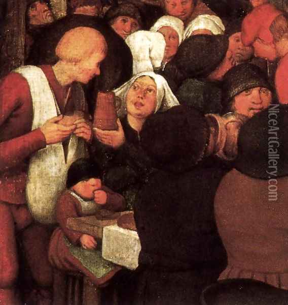 Peasant Wedding (detail) 6 Oil Painting - Pieter the Elder Bruegel