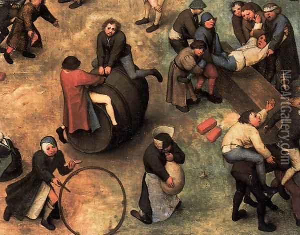 Children's Games (detail) 2 Oil Painting - Pieter the Elder Bruegel