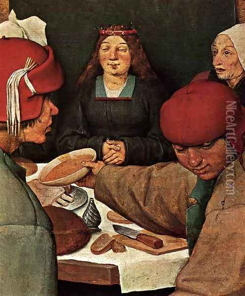 Peasant Wedding (detail) Oil Painting - Pieter the Elder Bruegel