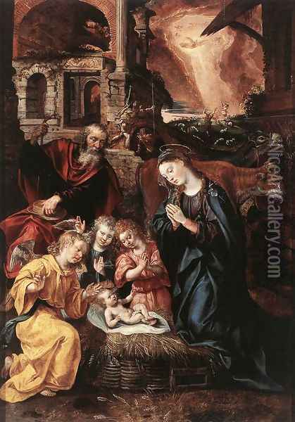 The Nativity Oil Painting - Jacob De Backer