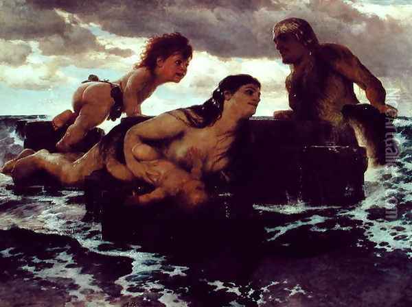 Sea Idyll, 1887 Oil Painting - Arnold Bocklin