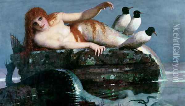 Meerestille (Calm Sea), 1886-87 Oil Painting - Arnold Bocklin