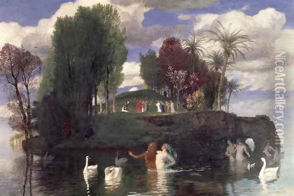 The Island of the Living, 1888 Oil Painting - Arnold Bocklin